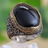 Bague en argent Agate pour homme Élégance Noire