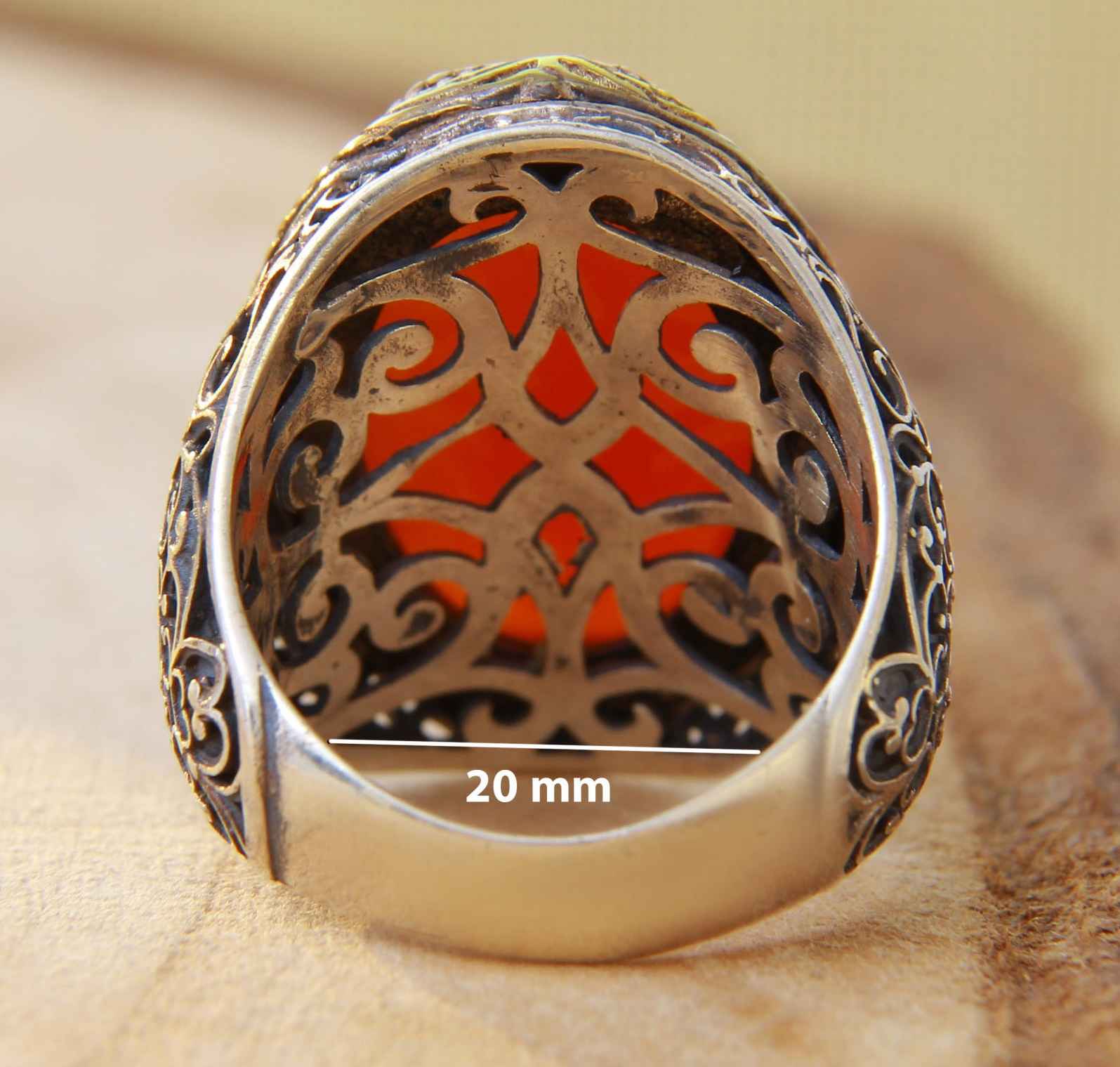 Bague en argent avec agate pour homme — Élégance suprême