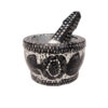 Mortier et Pilon en Pierre avec Motif Floral Persan Traditionnel Sarang