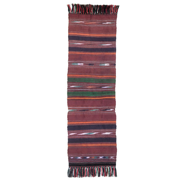 Tapis Jajim persan authentique tissé à plat rayé Vira
