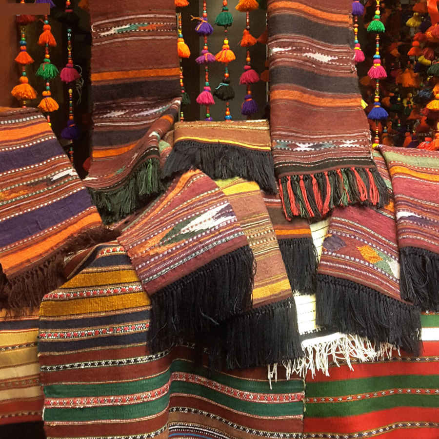 Tapis Jajim persan authentique tissé à plat rayé Vira