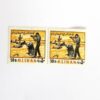 Collection de 2 timbres commémoratifs des Bassidji d'Iran