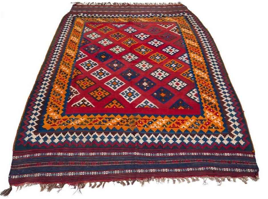 Tapis Kilim en laine persane vintage tissé à la main Modèle Ghashghaei