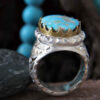 Bague en Argent Persan avec Turquoise de Neyshabur Silva