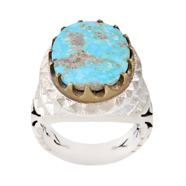 Bague en Argent Persan avec Turquoise de Neyshabur Silva