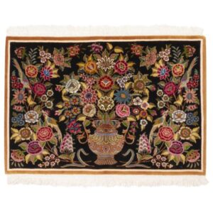Tapis Persan Mélange de Laine et Soie Fait Main à Tabriz Nava