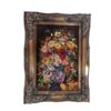 Tapis persan figuratif noué à la main de Tabriz représentant des fleurs et des vases
