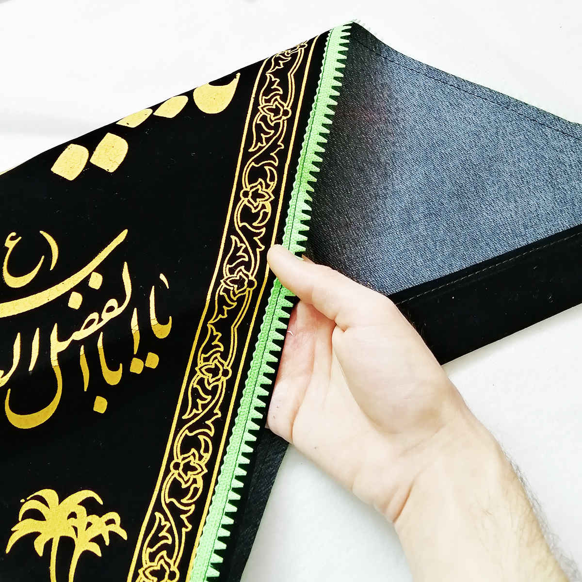 Drapeau mural triangulaire noir chiite islamique – Ya Husayn