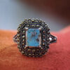 Bague en Argent Persan avec Turquoise de Neyshabur