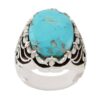 Bague en Argent Persan avec Turquoise de Neyshabur