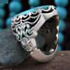 Bague en Argent Persan avec Turquoise de Neyshabur