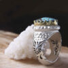 Bague en Argent Persan avec Turquoise de Neyshabur Ovin
