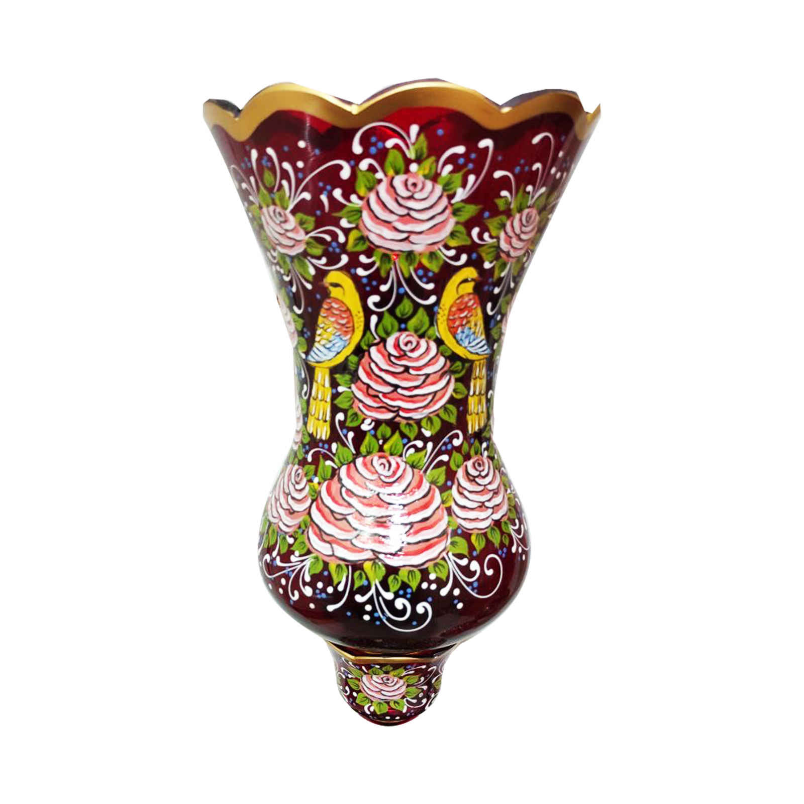 Lampe de cristal persane – forme traditionnelle Laleh avec oiseaux