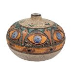 Vase à tige unique en poterie décoratif – Idéal pour fleurs fraîches ou séchées.