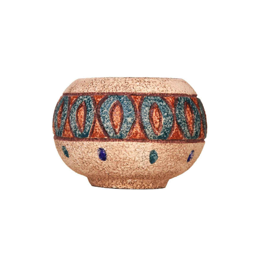 Vase en poterie décoratif persan fait main avec motif artistique Nature