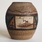 Vase en poterie décoratif persan fait main avec motif de Tala