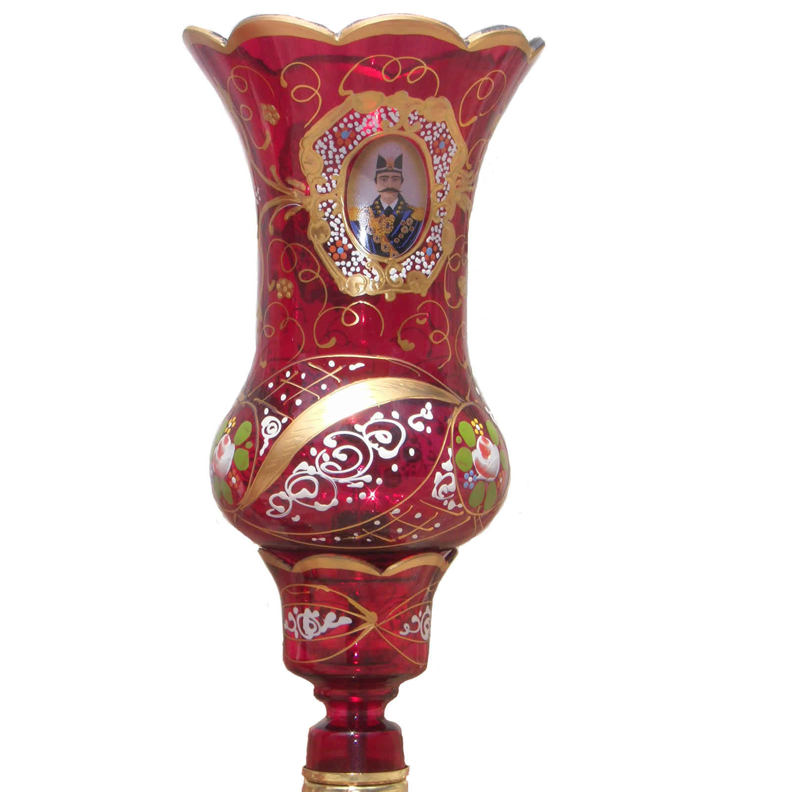 Lampe de cristal persane – forme traditionnelle Laleh Shah Abbasi rouge