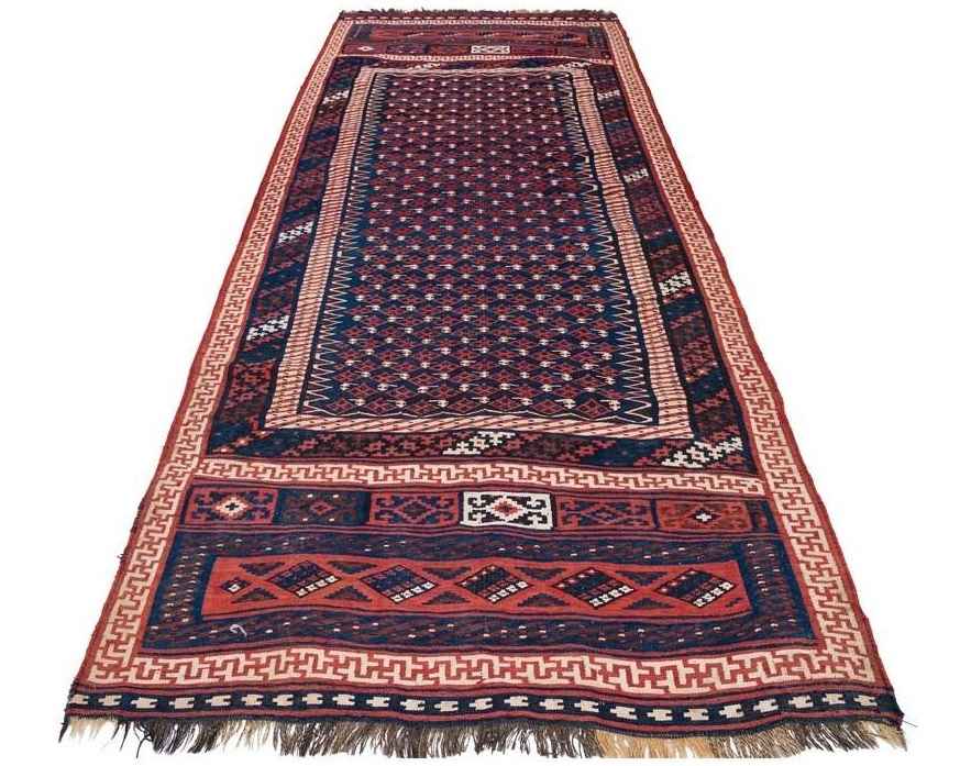 Tapis Kilim persan vintage en laine tissé à la main Ghashghaei