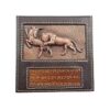 Porte-papier pour mémos de bureau en bois et cuir Modèle Lions Achaemenides
