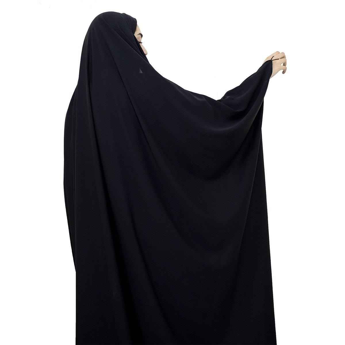 Tchador noir islamique arabe Hijab pour femmes et prière – Tissu crêpe