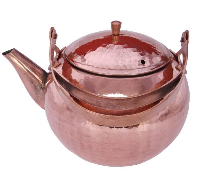 Bouilloire en cuivre persan durable pour cuisinière traditionnelle martelée Yas