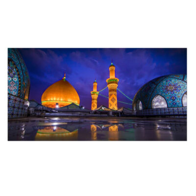 Bannière islamique du sanctuaire sacré d’Abbas ibn Ali pour décoration religieuse de Mouharram et d’Achoura