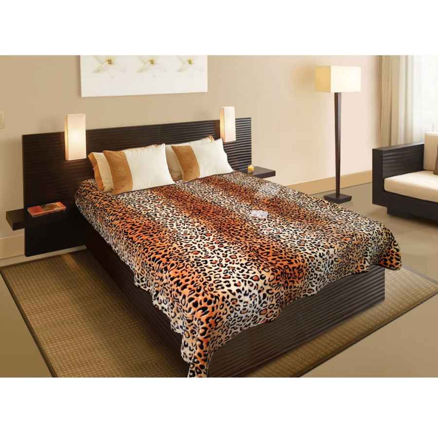 Couverture Golbaft Iranienne pour Lit Deux Places Motif Léopard