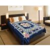 Couverture Golbaft Iranienne pour Lit Deux Places Couleur Bleu Marine