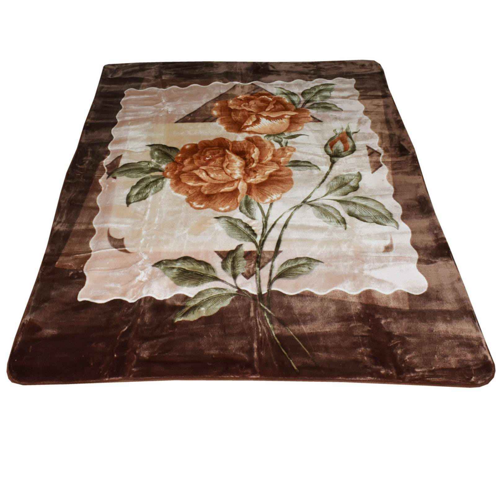 Couverture Golbaft Iranienne pour Lit Deux Places Couleur Nescafé