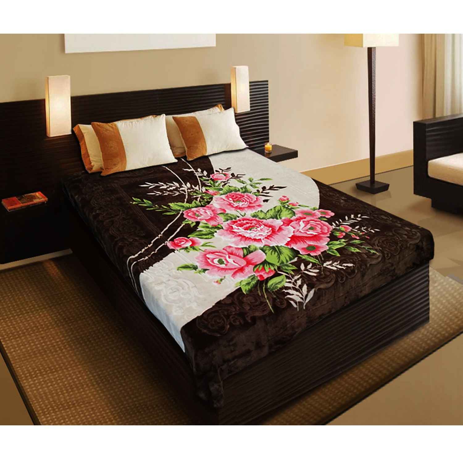 Couverture Golbaft Iranienne pour Lit Deux Places Modèle Rose Rose