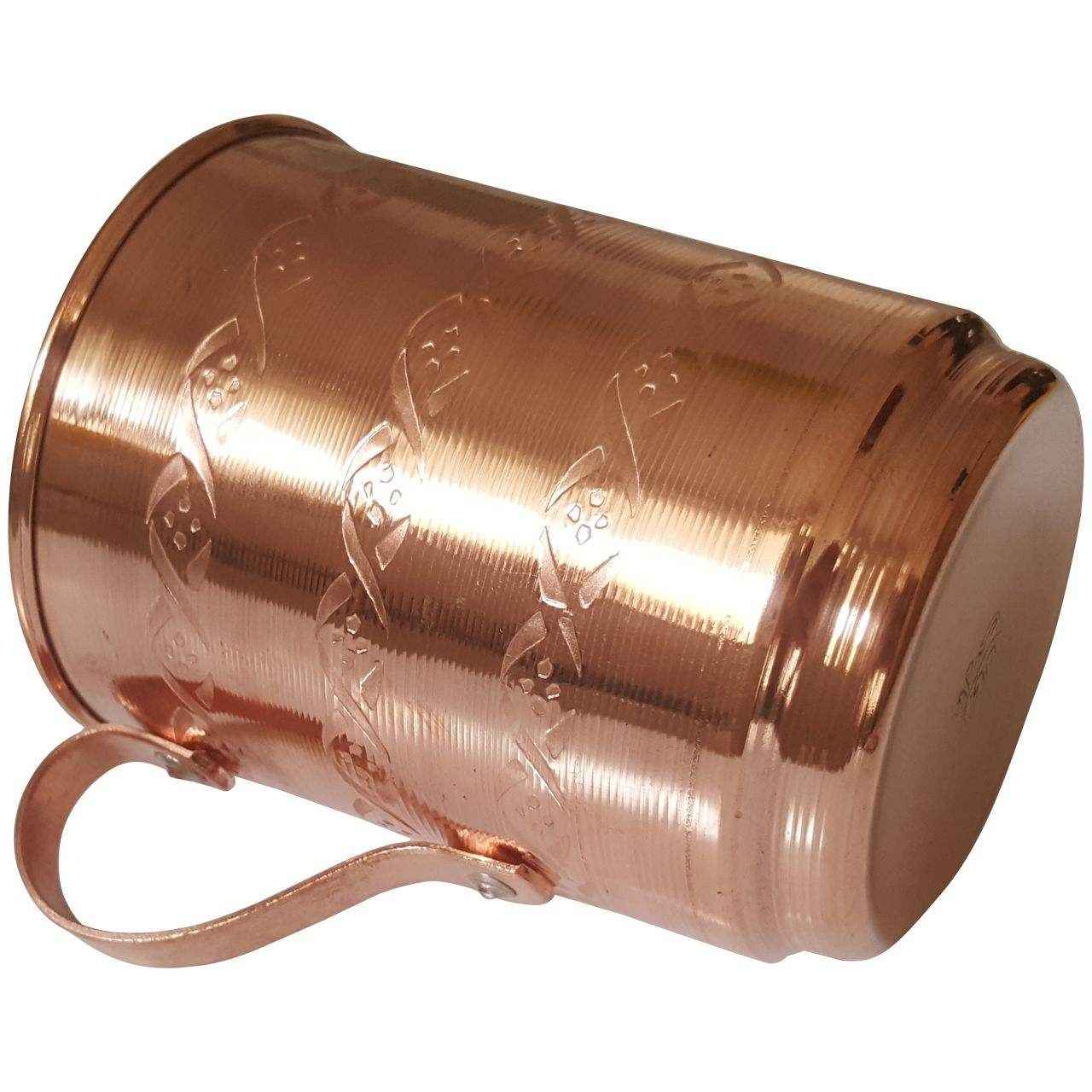 Tasse persane en cuivre – Fabriquée à la main avec anse pour boissons froides – Martelée Bahar