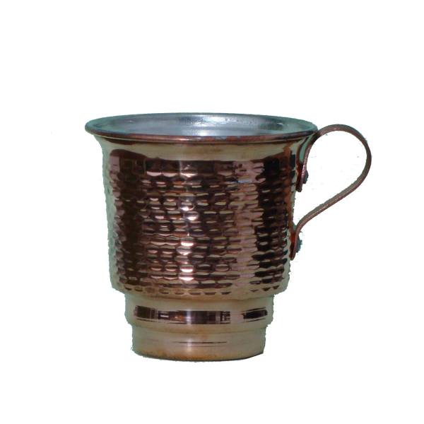 Tasse persane en cuivre - Fabriquée à la main avec anse pour boissons froides - Martelée