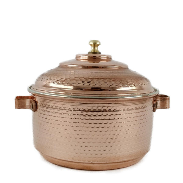 Marmite en cuivre persan - Style de cuisson martelé traditionnel Taille 2
