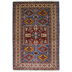 Tapis Persan en Laine Fait Main avec Design Tribal Intriqué Modèle Karen