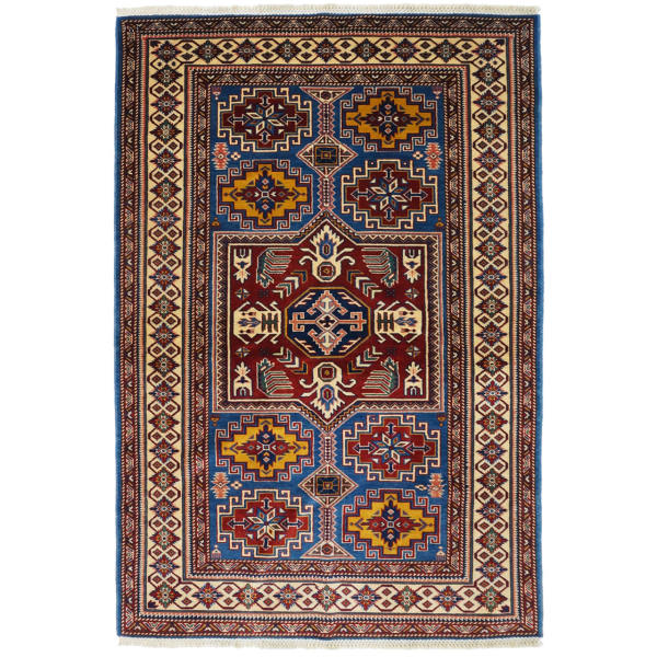 Tapis Persan en Laine Fait Main avec Design Tribal Intriqué Modèle Karen