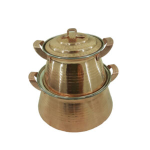 Marmite en cuivre persan – Ensemble de 2 marmites martelées traditionnelles