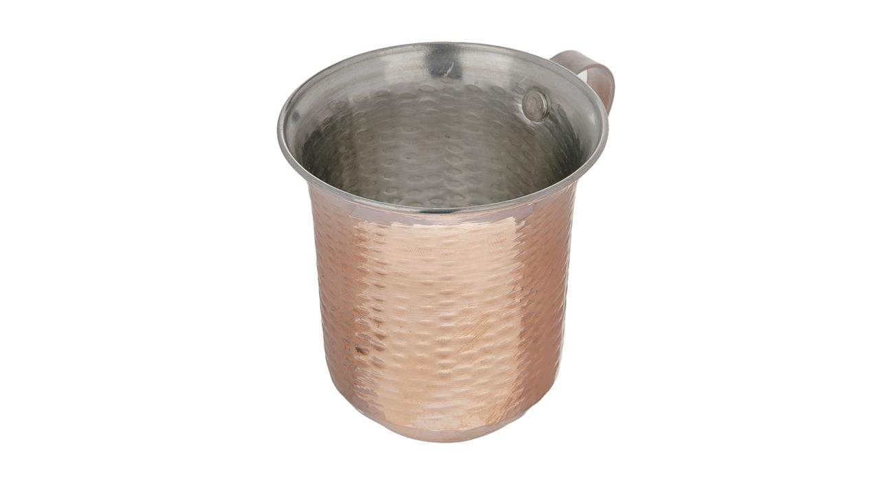 Tasse persane en cuivre – Ensemble de 6 fabriquées à la main avec anse pour boissons froides – Martelées Zanjani