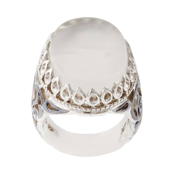 Bague en argent Agate pour homme Élégance Opale Blanche