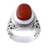 Bague en argent Aqeeq yéménite persane pour hommes - Modèle Roi