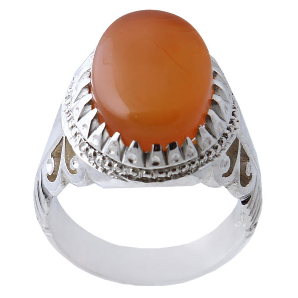Bague en argent Aqeeq yéménite persane pour hommes – Rouge