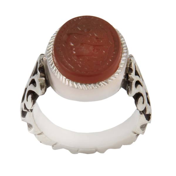Bague en argent Agate Islamique pour homme Élégance Ya Ali Madad