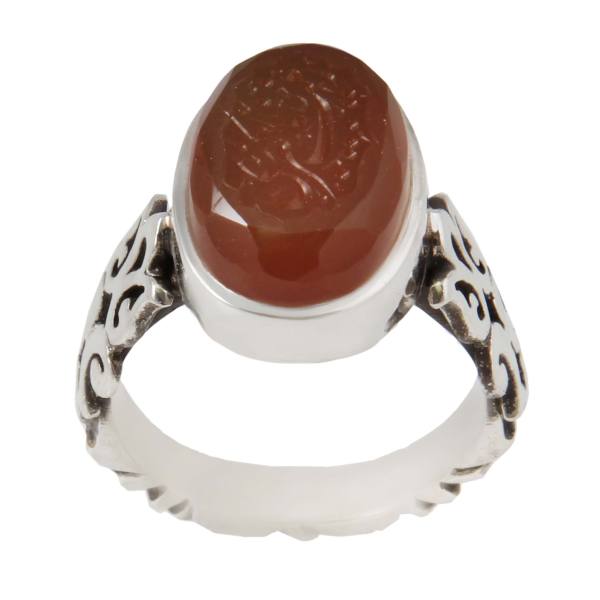 Bague en argent Agate Islamique pour homme Élégance Ya Zeynab Kobra
