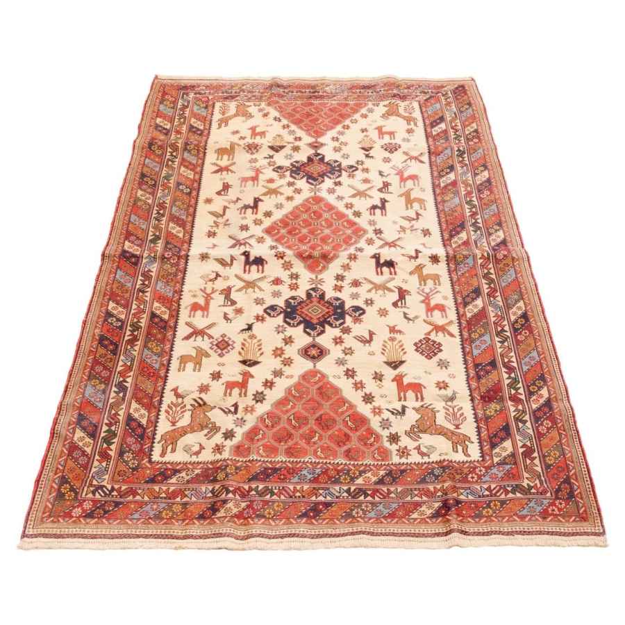 Tapis Kilim en laine persane vintage tissé à la main à Sirjan Forêt