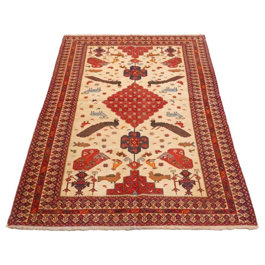 Tapis Kilim en laine persane vintage tissé à la main à Sirjan Paon