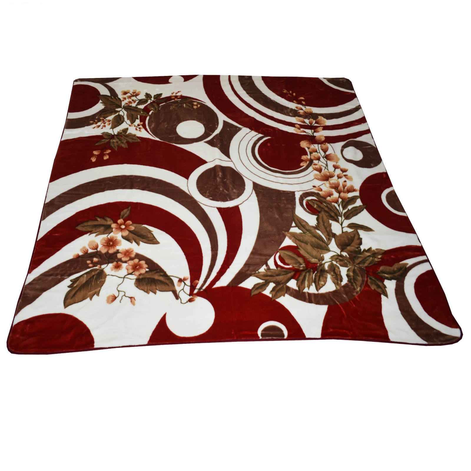 Couverture Golbaft Persane pour Lit Deux Places 220×240 cm Crème-Rouge (Cred)