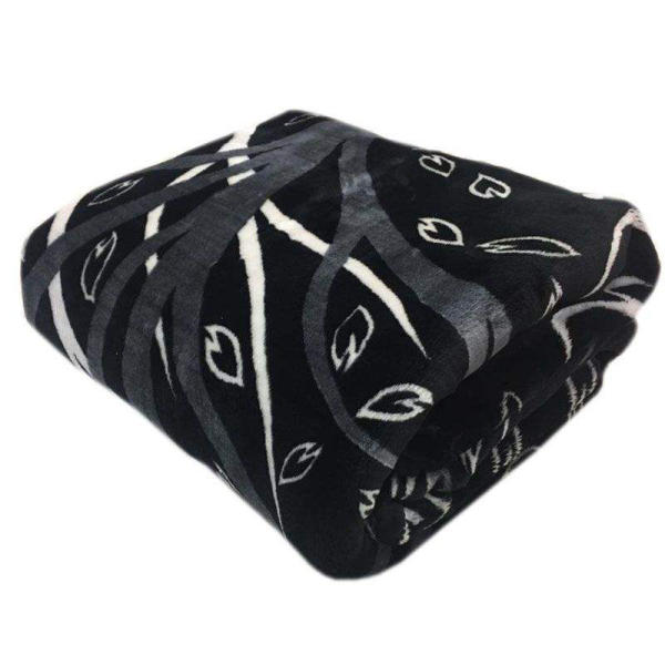 Couverture Golbaft Persane pour Lit Deux Places 220x240 cm Noire (Meshki)