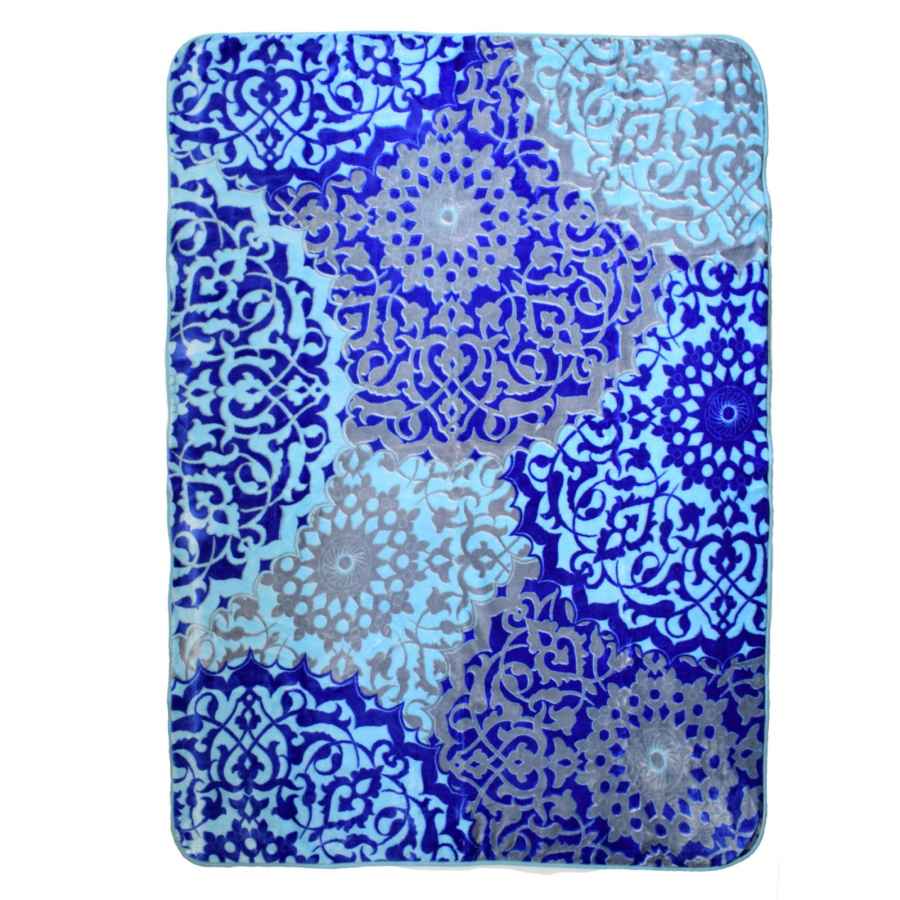 Couverture Golbaft Persane pour Lit Une Place Modèle Mer Bleue