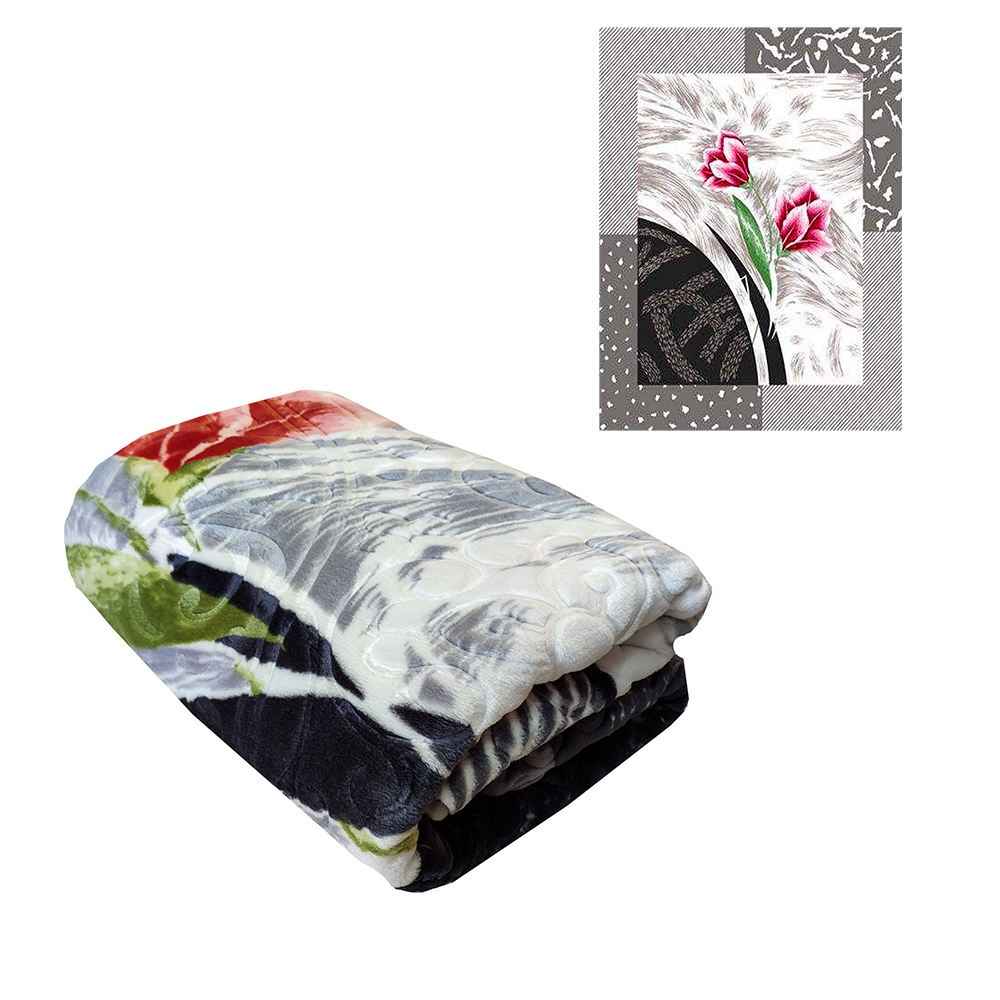 Couverture Golbaft Persane pour Lit Une Place Modèle Gris