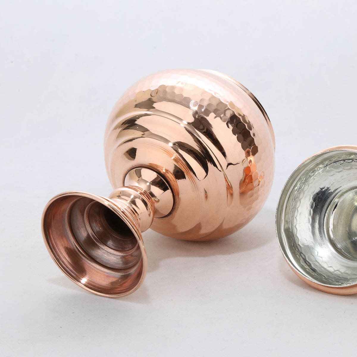 Sucrier persan artisanal à pied en cuivre – Martelé