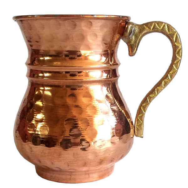 Tasse persane en cuivre - Fabriquée à la main avec anse pour boissons froides - Martelée Sheipouri